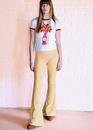 Marigold Gingham Print Flares